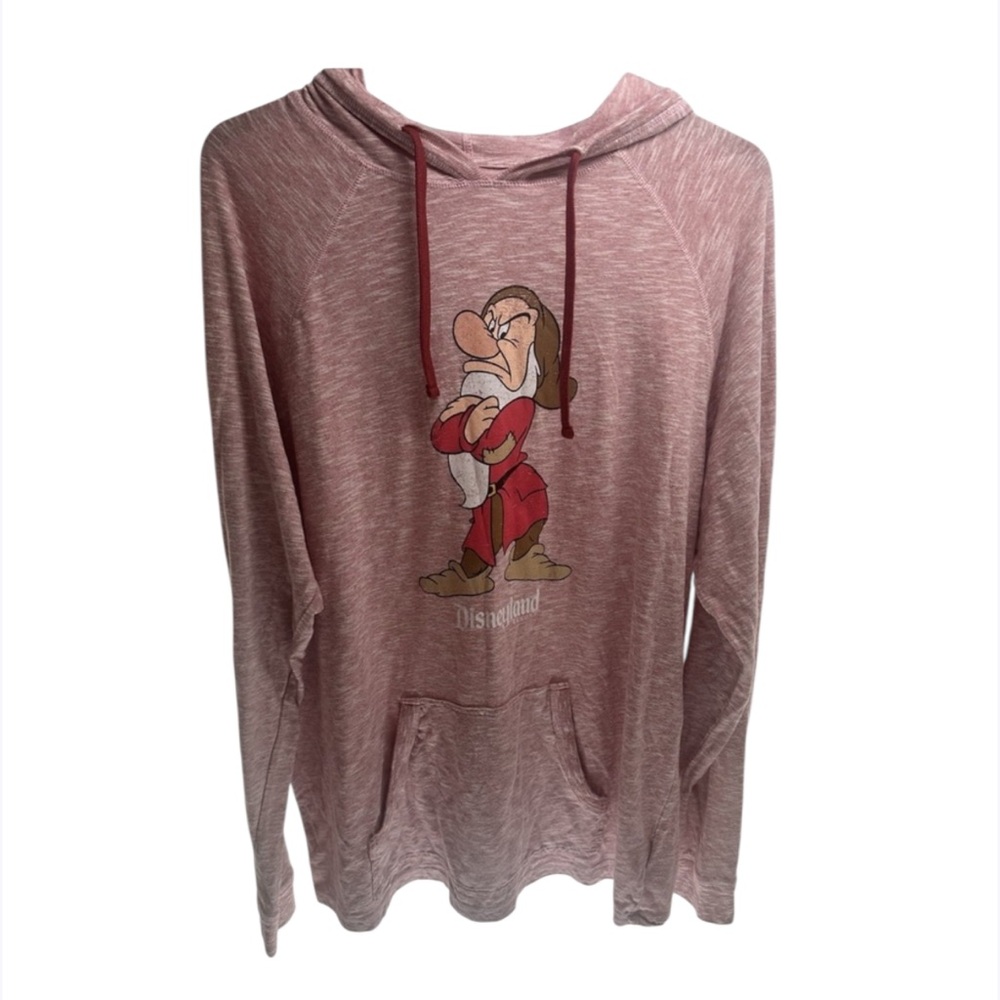 Walt Disney World Grumpy Hoodie Shirt‎ Light Seven Dwarfs Pink/red Pockets XXL